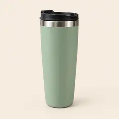 sage-green tapered stainless travel tumbler, as a cover photo