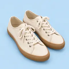 cream canvas low-top sneakers, as a cover photo