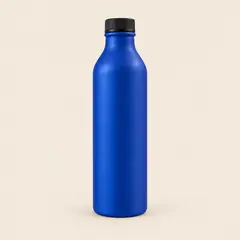 matte cobalt-blue aluminum water bottle, as a cover photo