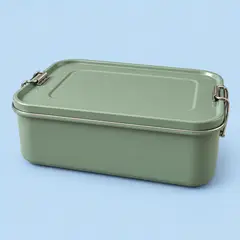 sage rectangular metal lunchbox, as a cover photo