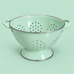 mint enamel colander, as a cover photo