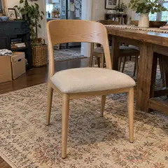 pale oak armless dining chair, as photographed