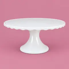 white ceramic pedestal cake stand, as a cover photo