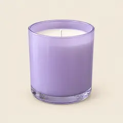 lavender glass candle jar, as a cover photo