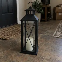 black metal lantern, as photographed