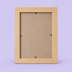 empty pale oak rectangular photo frame, as a cover photo