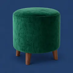 small emerald velvet round ottoman, as a cover photo