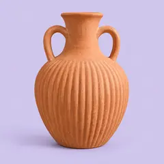 terracotta ribbed bulbous vase, as a cover photo