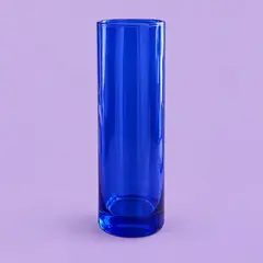 translucent cobalt cylindrical glass vase, as a cover photo