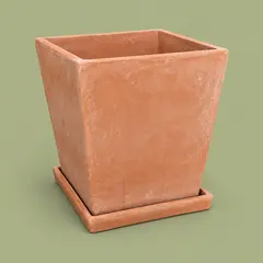 terracotta square planter, as a cover photo
