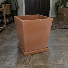 terracotta square planter, as photographed