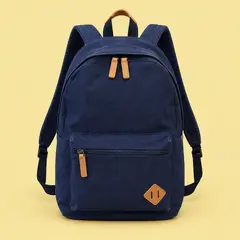 navy canvas backpack, as a cover photo