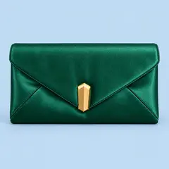 emerald satin envelope clutch, as a cover photo