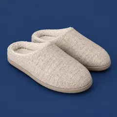 oatmeal felt house slippers, as a cover photo