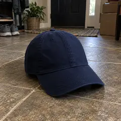 navy canvas baseball cap, as photographed