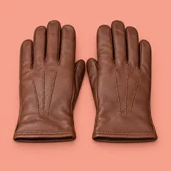 chestnut leather gloves, as a cover photo
