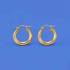 small gold hoop earrings, as a cover photo