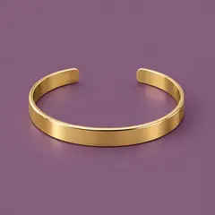 smooth gold open cuff bracelet, as a cover photo