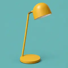 mustard-yellow metal desk lamp, as a cover photo