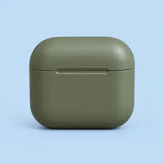 matte olive wireless earbud charging case closed, as a cover photo
