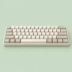 compact cream mechanical keyboard, as a cover photo