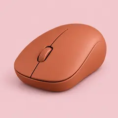 terracotta wireless computer mouse, as a cover photo
