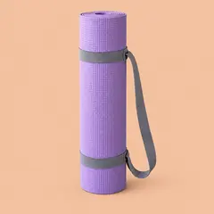 rolled lavender yoga mat, as a cover photo