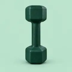 dark-green small hexagonal dumbbell, as a cover photo