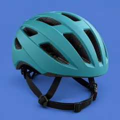 matte teal cycling helmet, as a cover photo