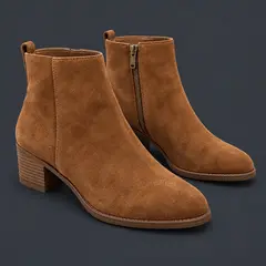 chestnut suede ankle boots, as a cover photo