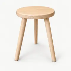 round pale wood stool, as a cover photo