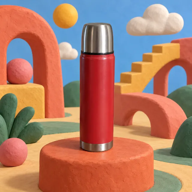 Thermos in a scene made from “Clay set, soft round shapes”