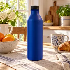 matte cobalt-blue aluminum water bottle, moved into a new room
