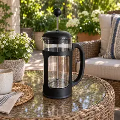 glass French press, moved into a new room