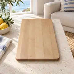 rectangular maple cutting board, moved into a new room