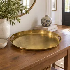 oval brass serving tray, moved into a new room