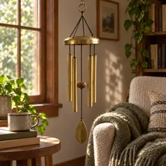 small brass wind chime, moved into a new room