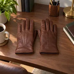 chestnut leather gloves, moved into a new room