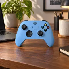 pale-blue game controller, moved into a new room