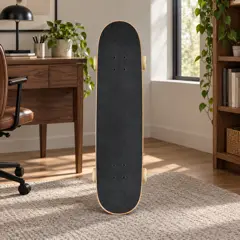 pale wood skateboard, moved into a new room