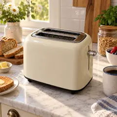 cream retro two-slot toaster, moved into a new room
