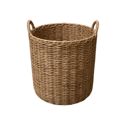 woven natural wicker basket, background removed by Letti