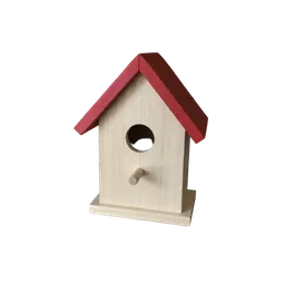 small pale wood birdhouse, background removed by Letti