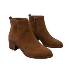 chestnut suede ankle boots, background removed by Letti