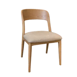 pale oak armless dining chair, background removed by Letti