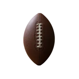 plain brown stitched leather football, background removed by Letti