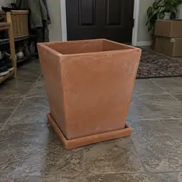 terracotta square planter, as photographed