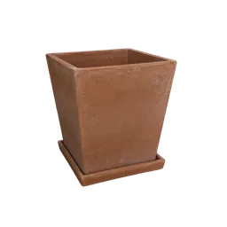 terracotta square planter, background removed by Letti