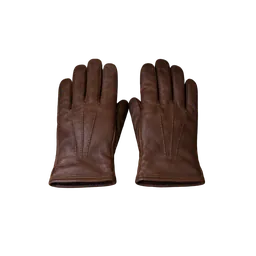 chestnut leather gloves, background removed by Letti