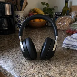 black over-ear headphone set, as photographed